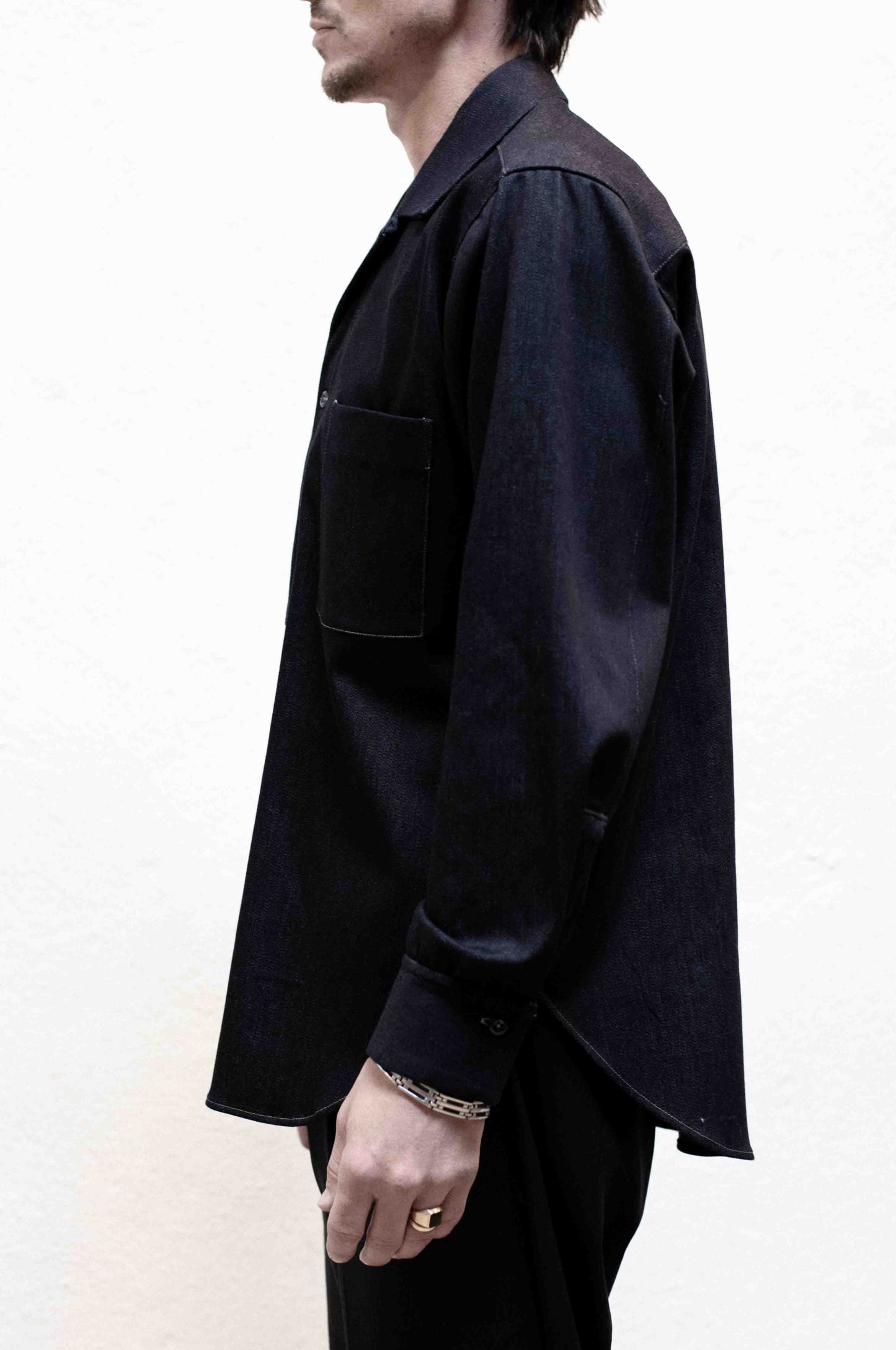 Casual Shirt in Dark Blue Denim