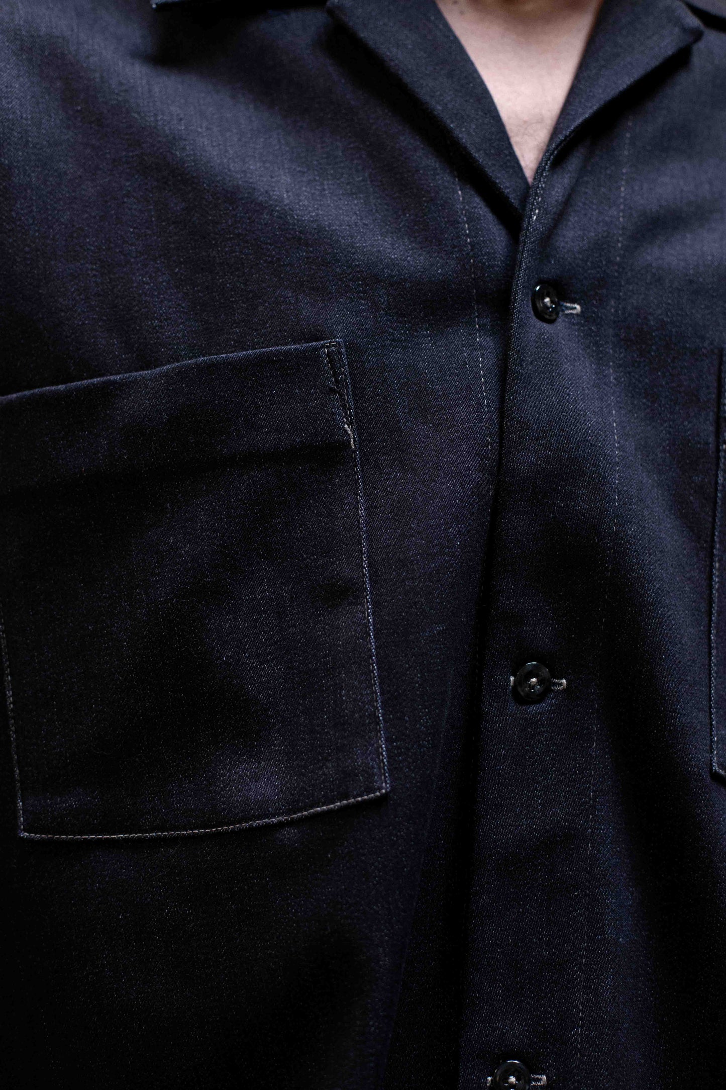 Casual Shirt in Dark Blue Denim