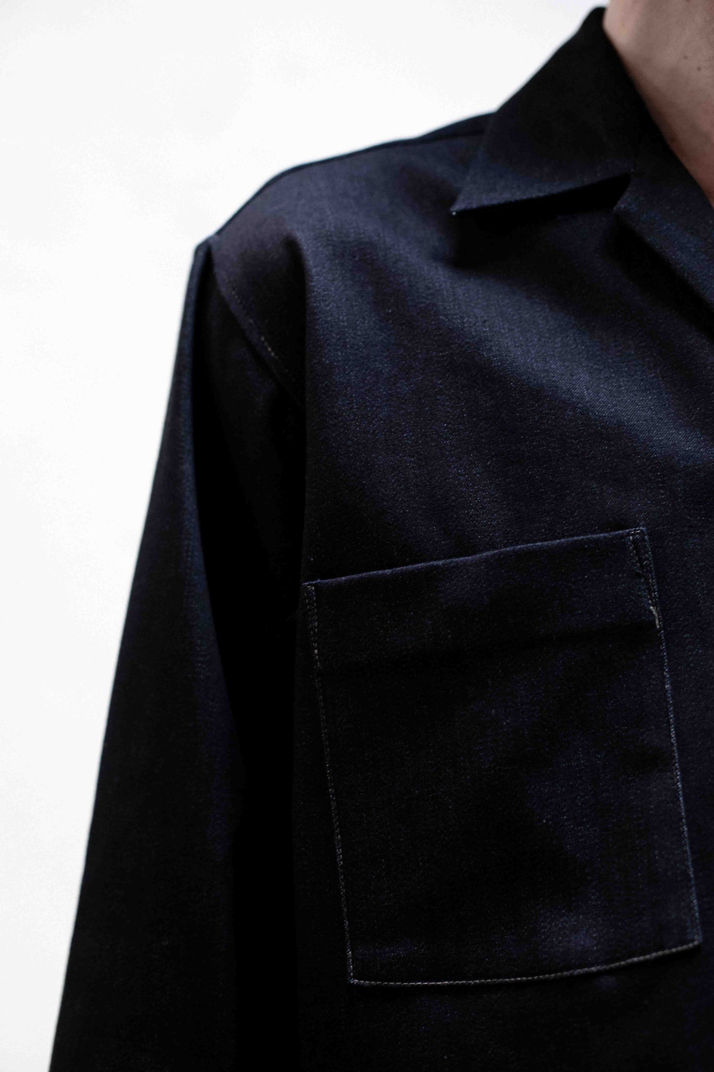Casual Shirt in Dark Blue Denim