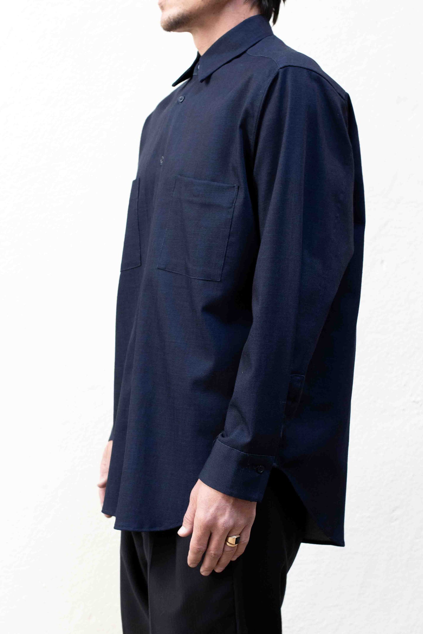 Dress Shirt in Indigo Dark Blue Denim