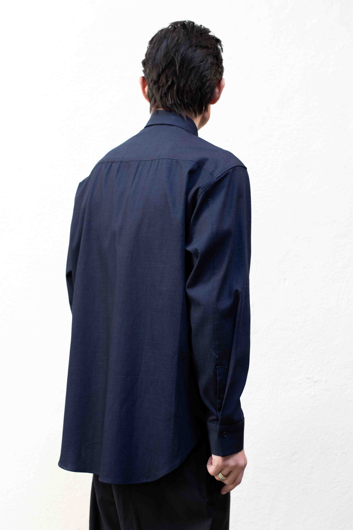 Dress Shirt in Indigo Dark Blue Denim