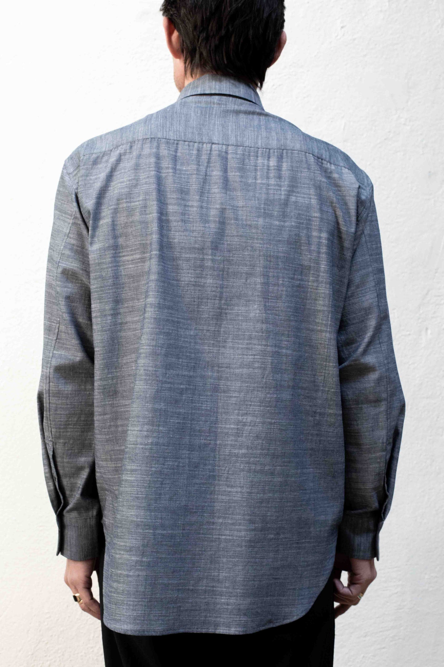 Dress Shirt Grey Chambray Cotton