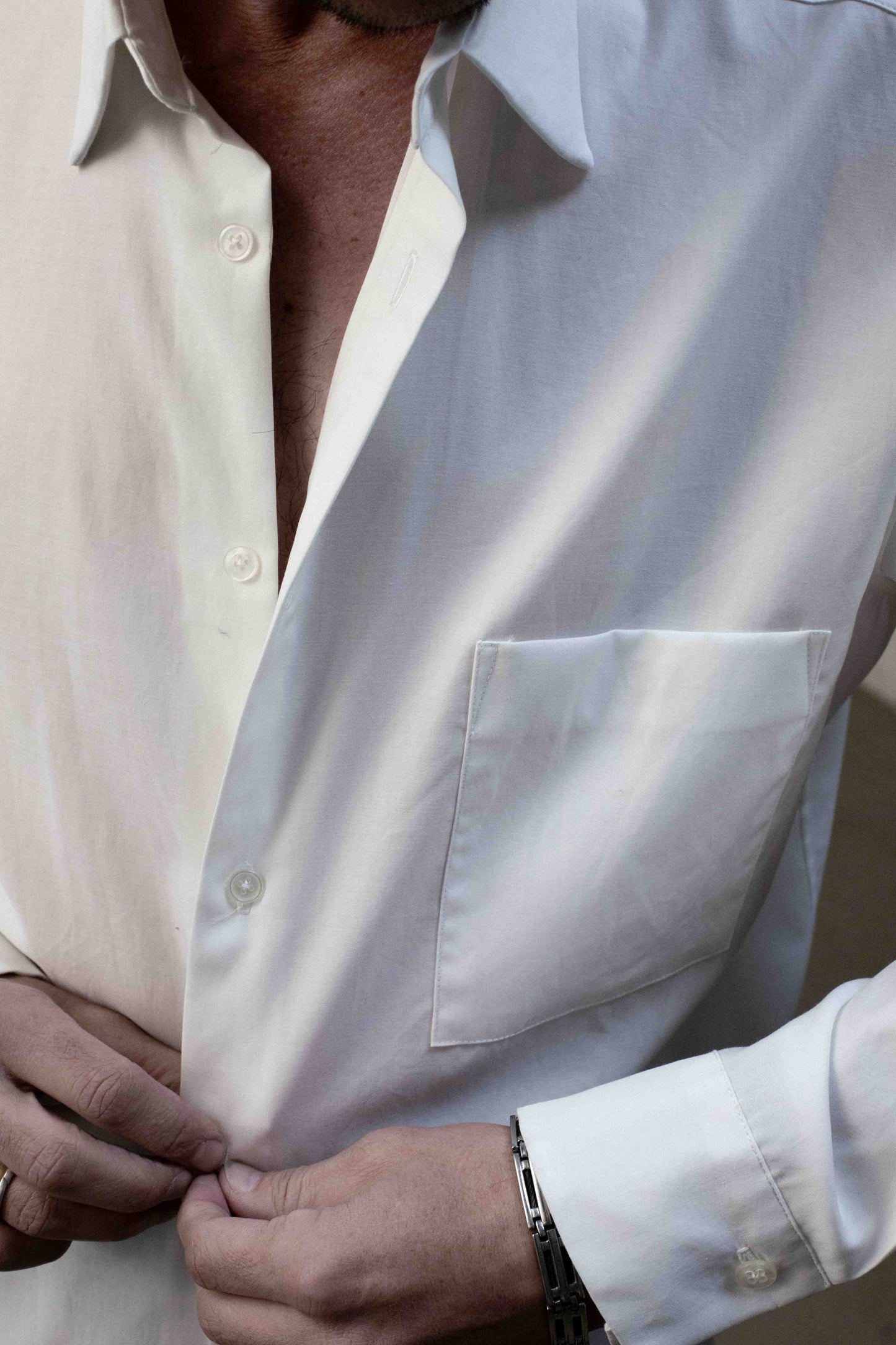 Dress Shirt in Optic White Egypt Pima Cotton
