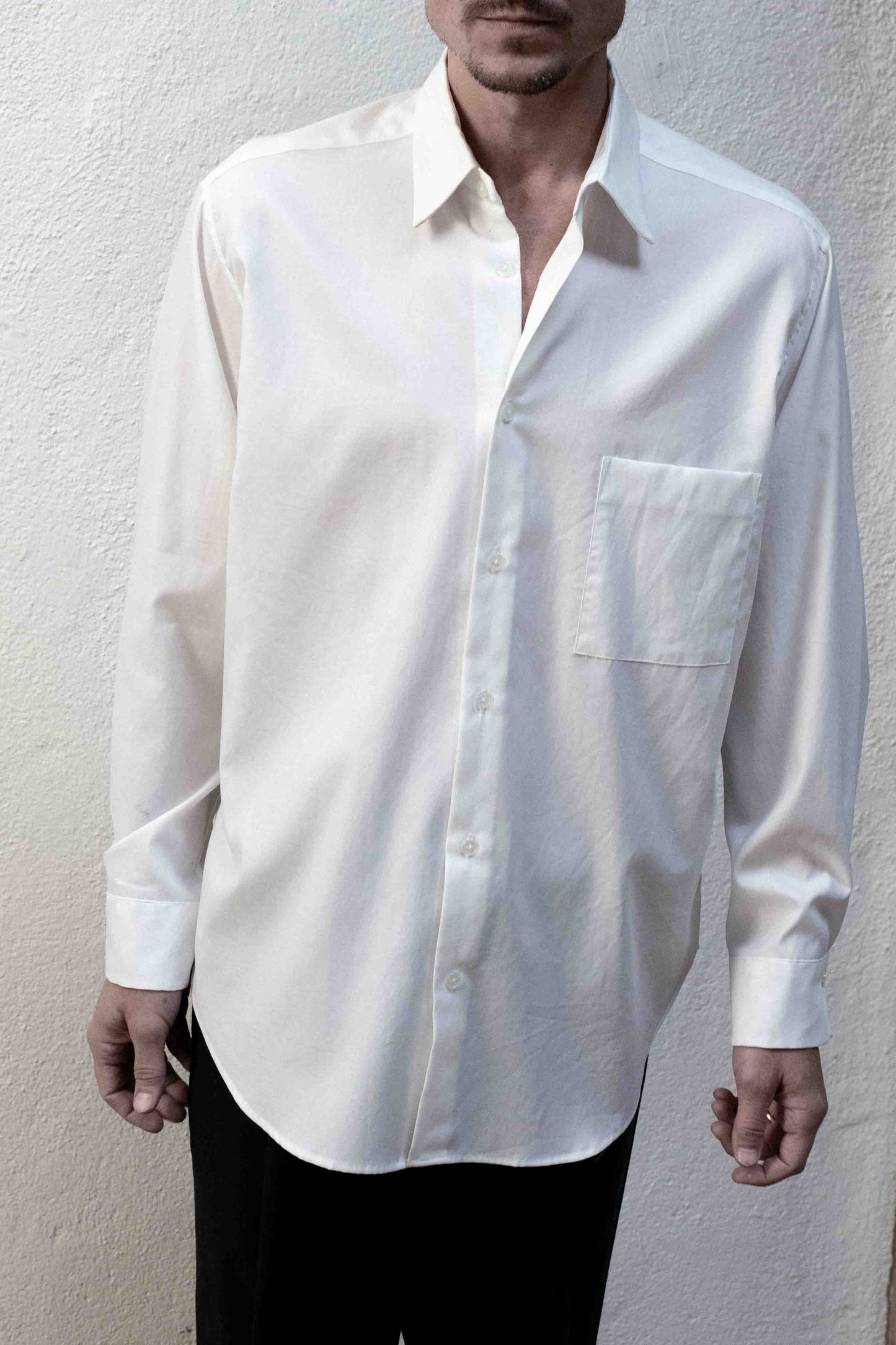 Dress Shirt in Optic White Egypt Pima Cotton