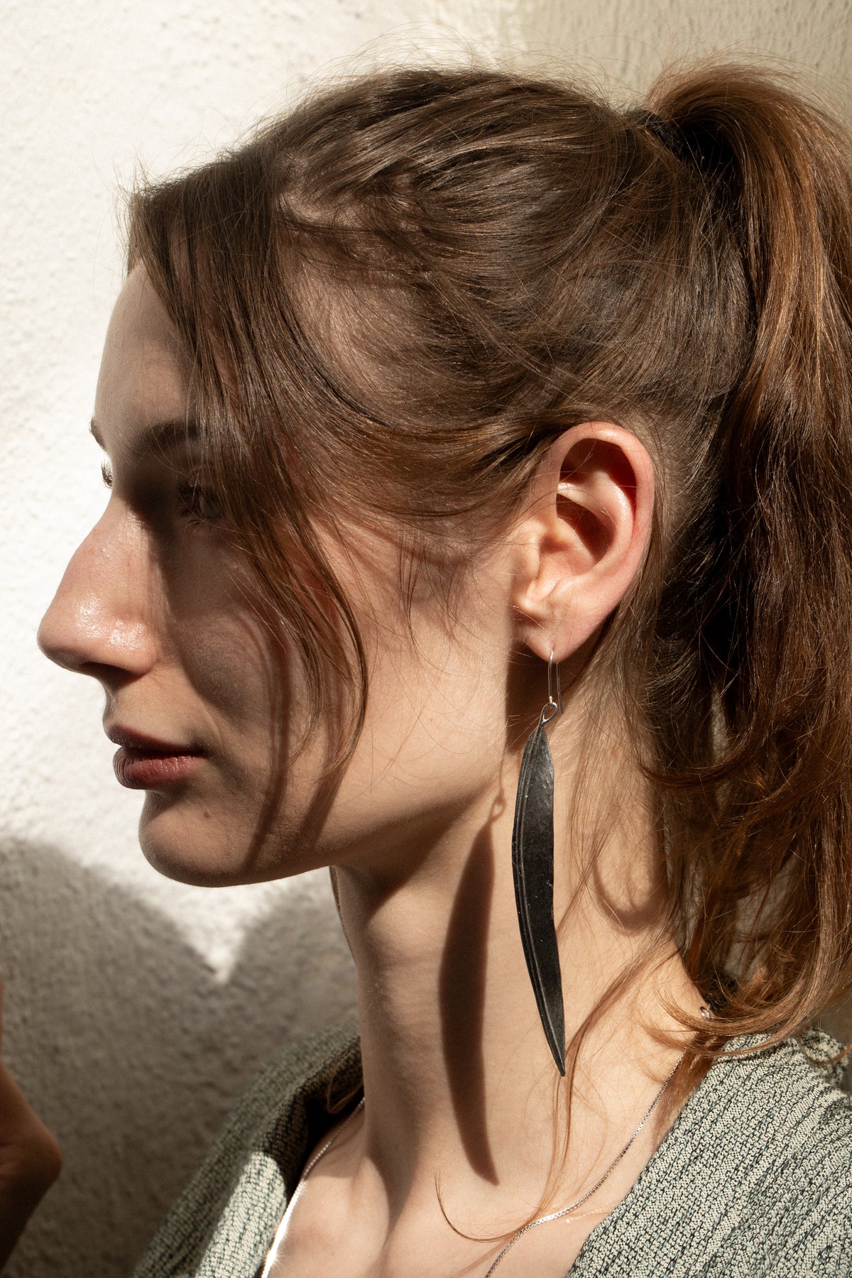 BIG FEATHER EARRING