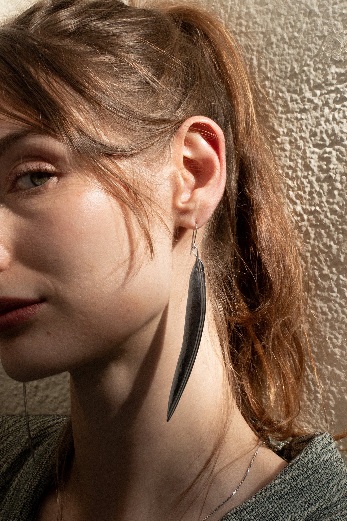 BIG FEATHER EARRING
