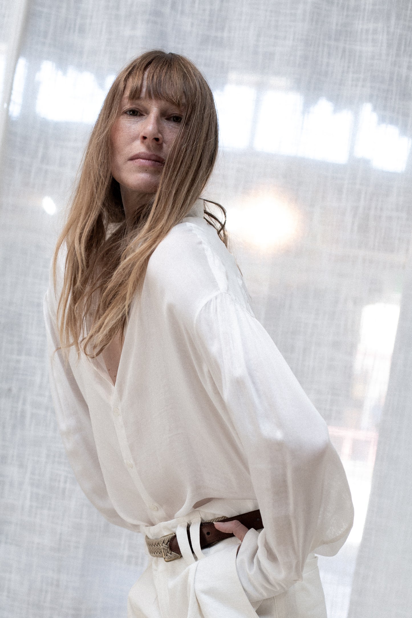 Arc White Silk Shirt