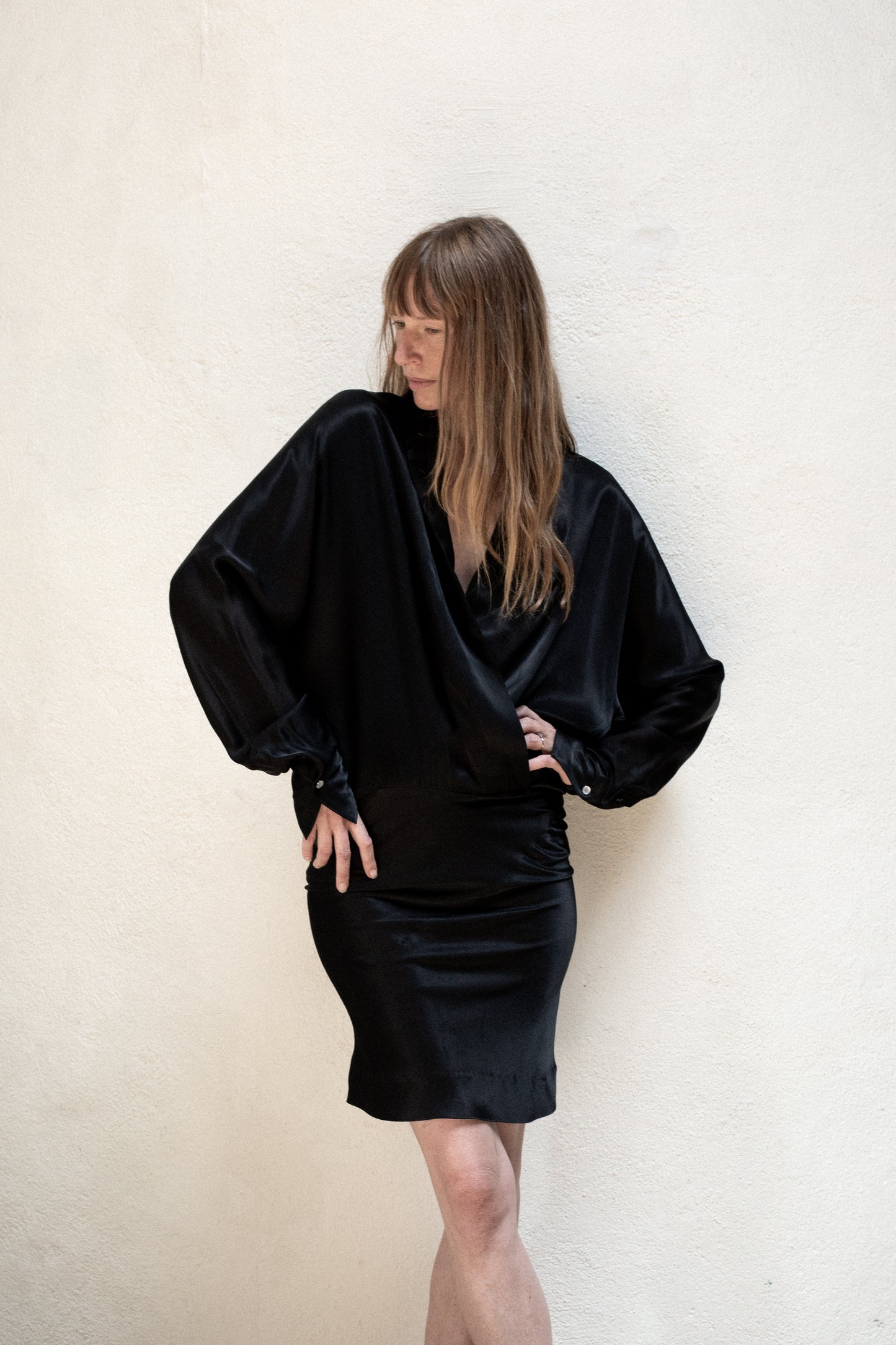 Black Shawl Dress