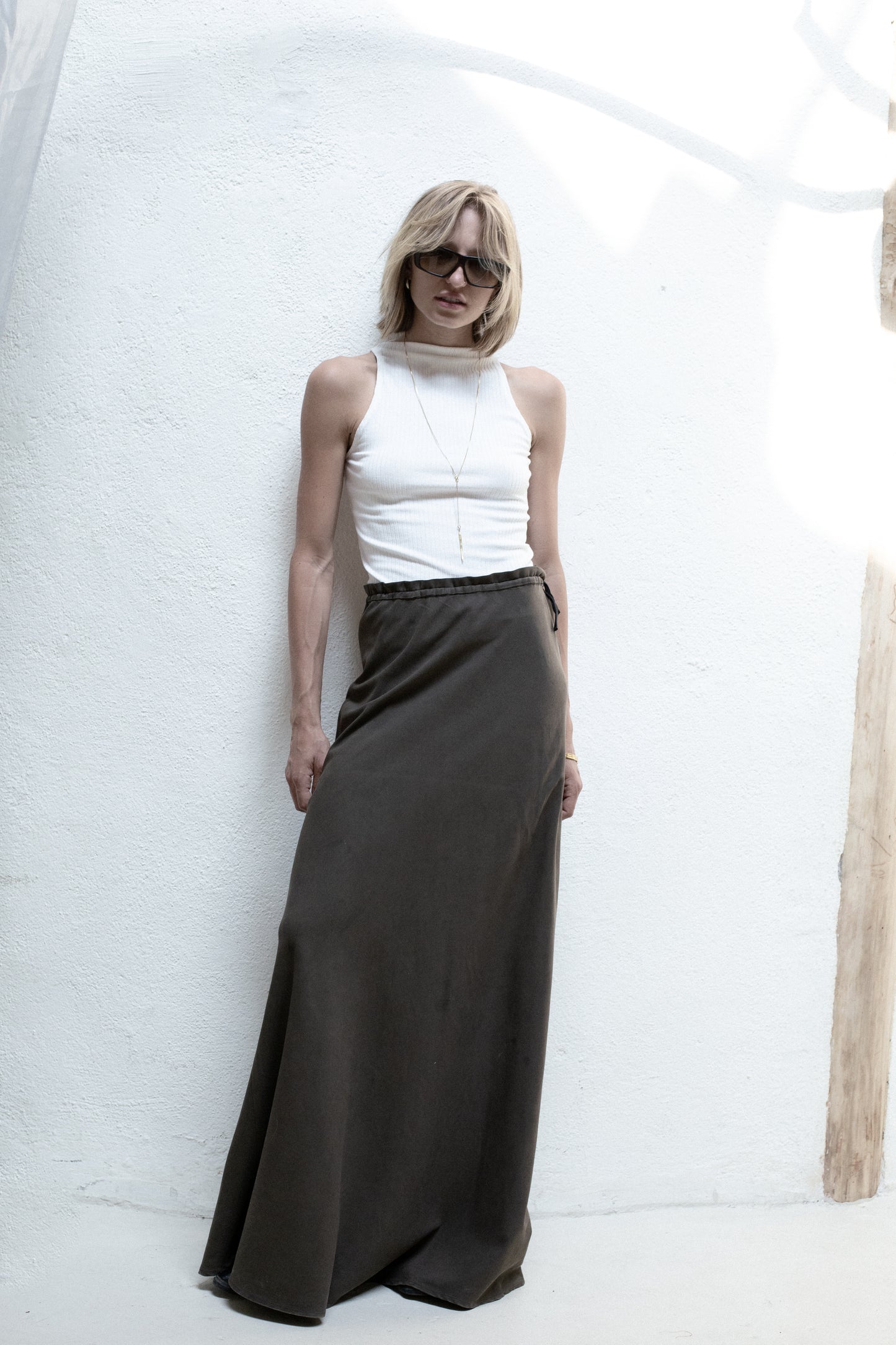 Olive Long Skirt