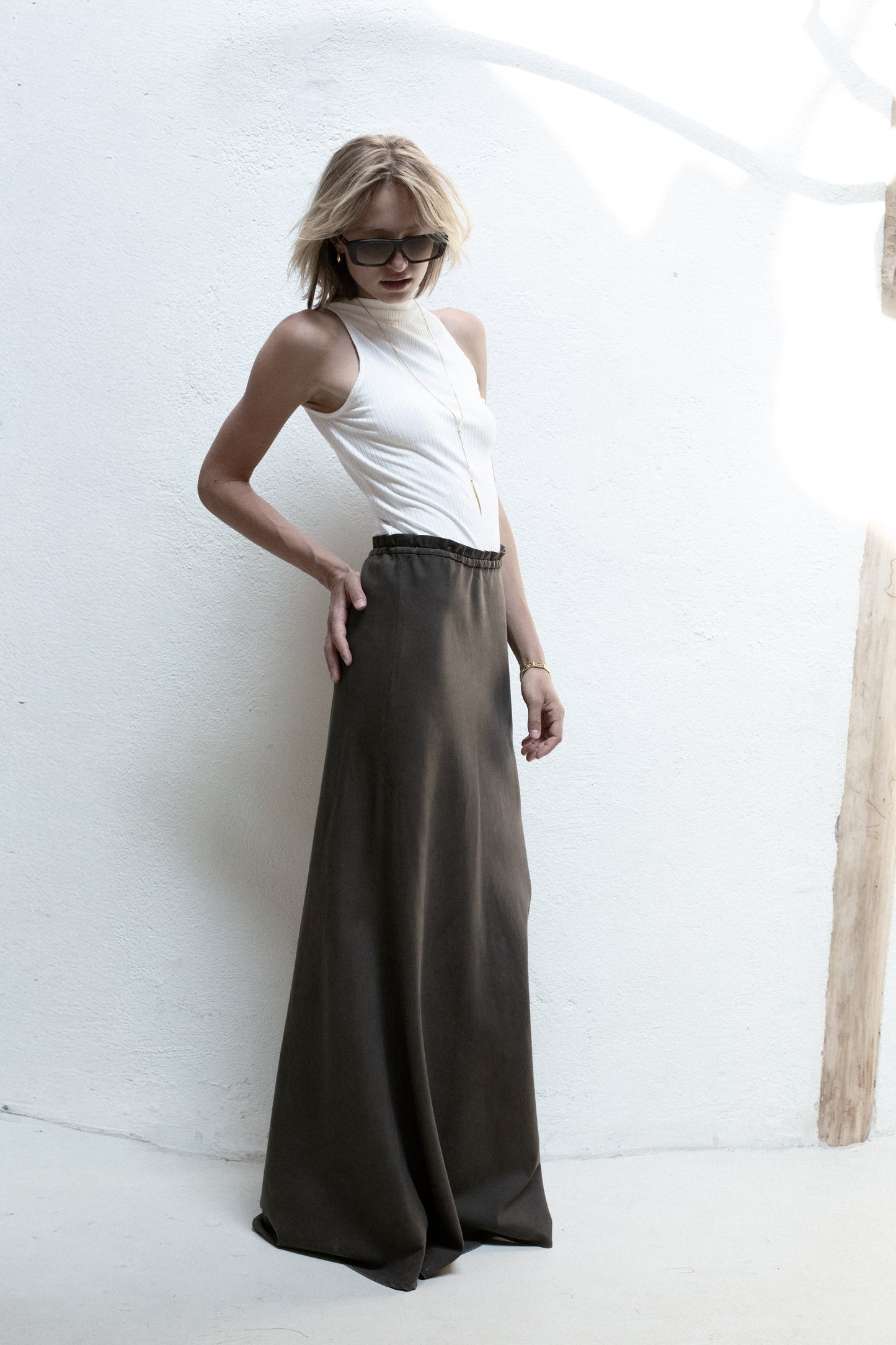 Olive Long Skirt
