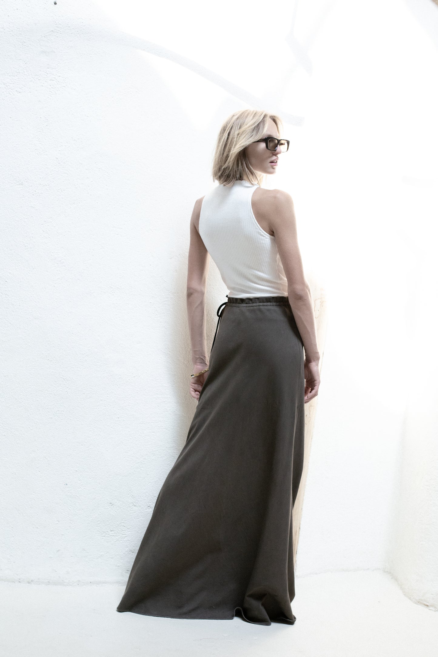 Olive Long Skirt