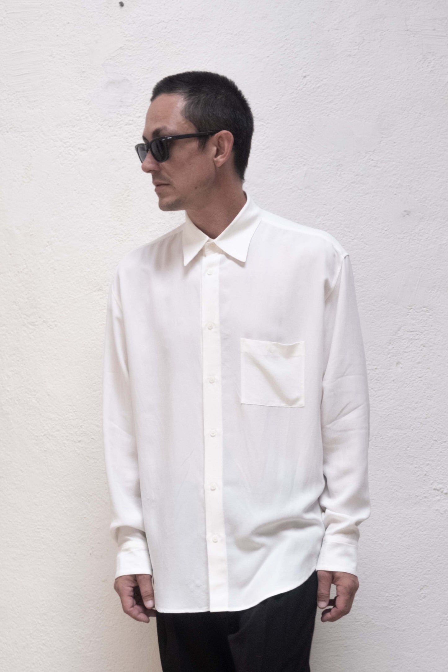 Dress Shirt in White Tencel