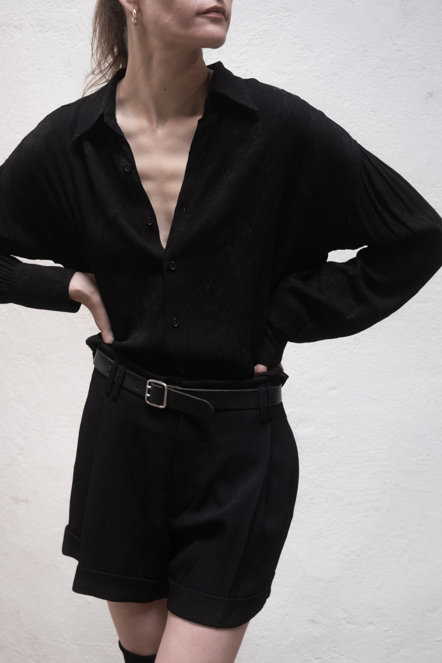 Arc Black Jacquard Rayon Shirt