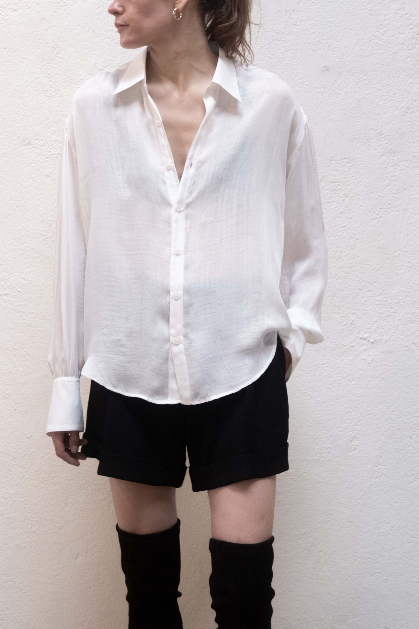 Arc White Silk Shirt