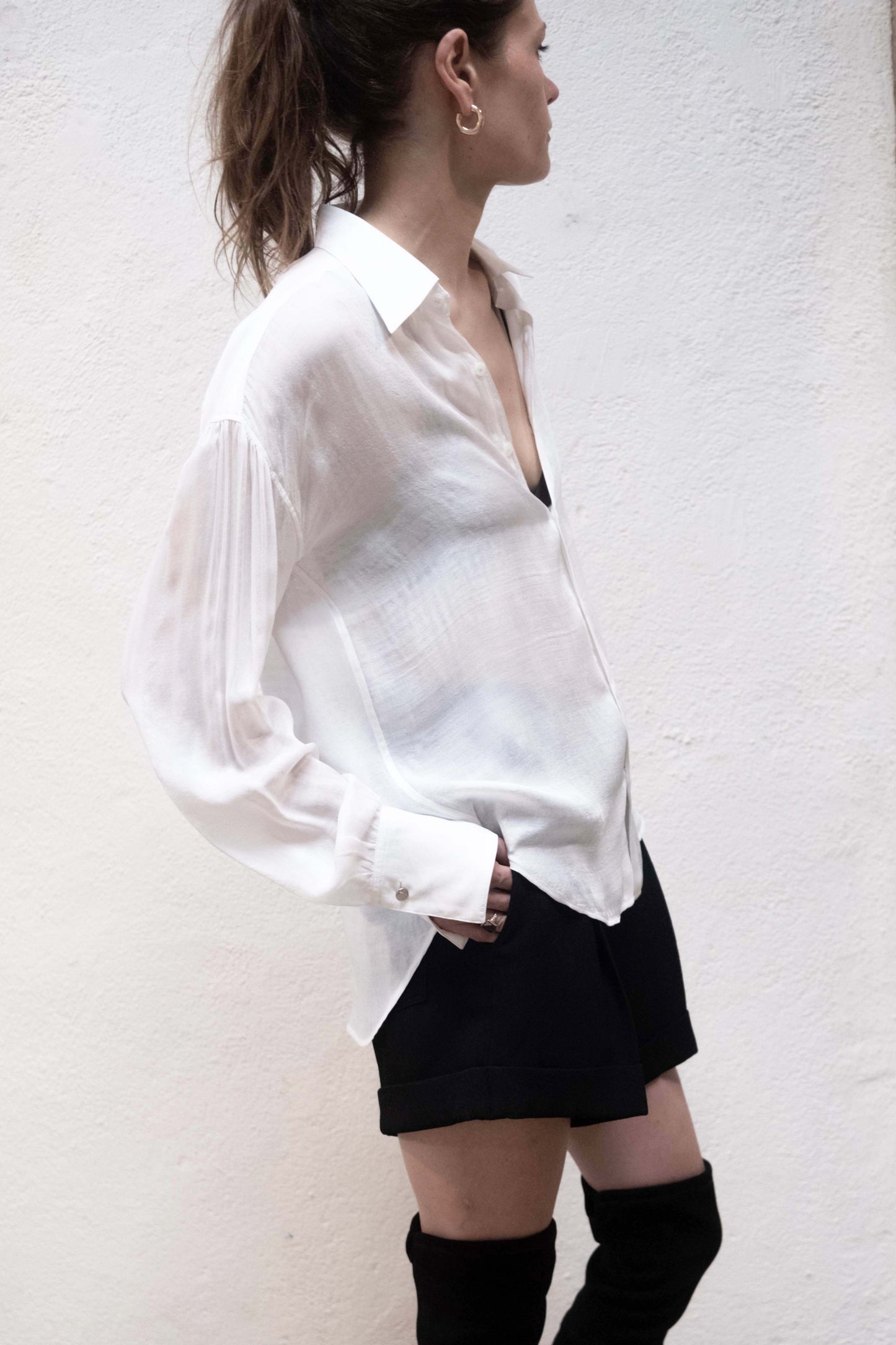 Arc White Silk Shirt
