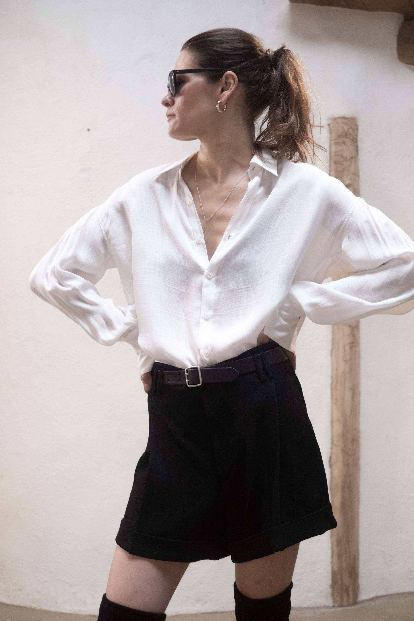 Arc White Silk Shirt