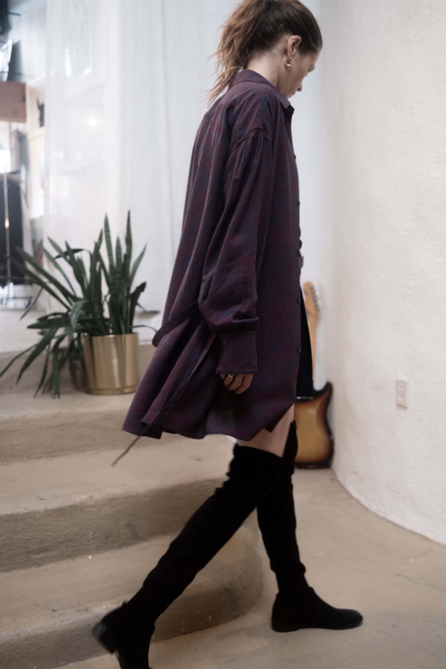 Arc Dress Blue / Maroon Jaquard Rayon