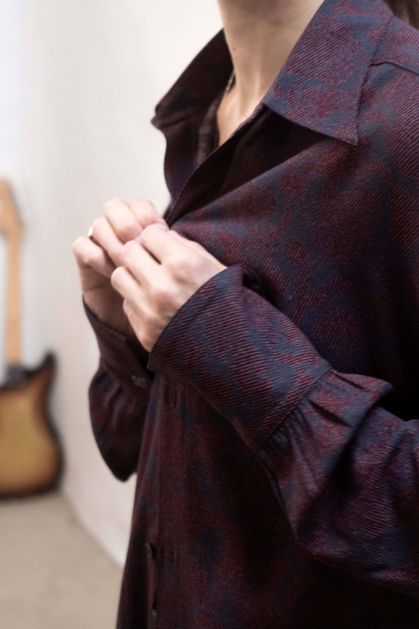 Arc Dress Blue / Maroon Jaquard Rayon