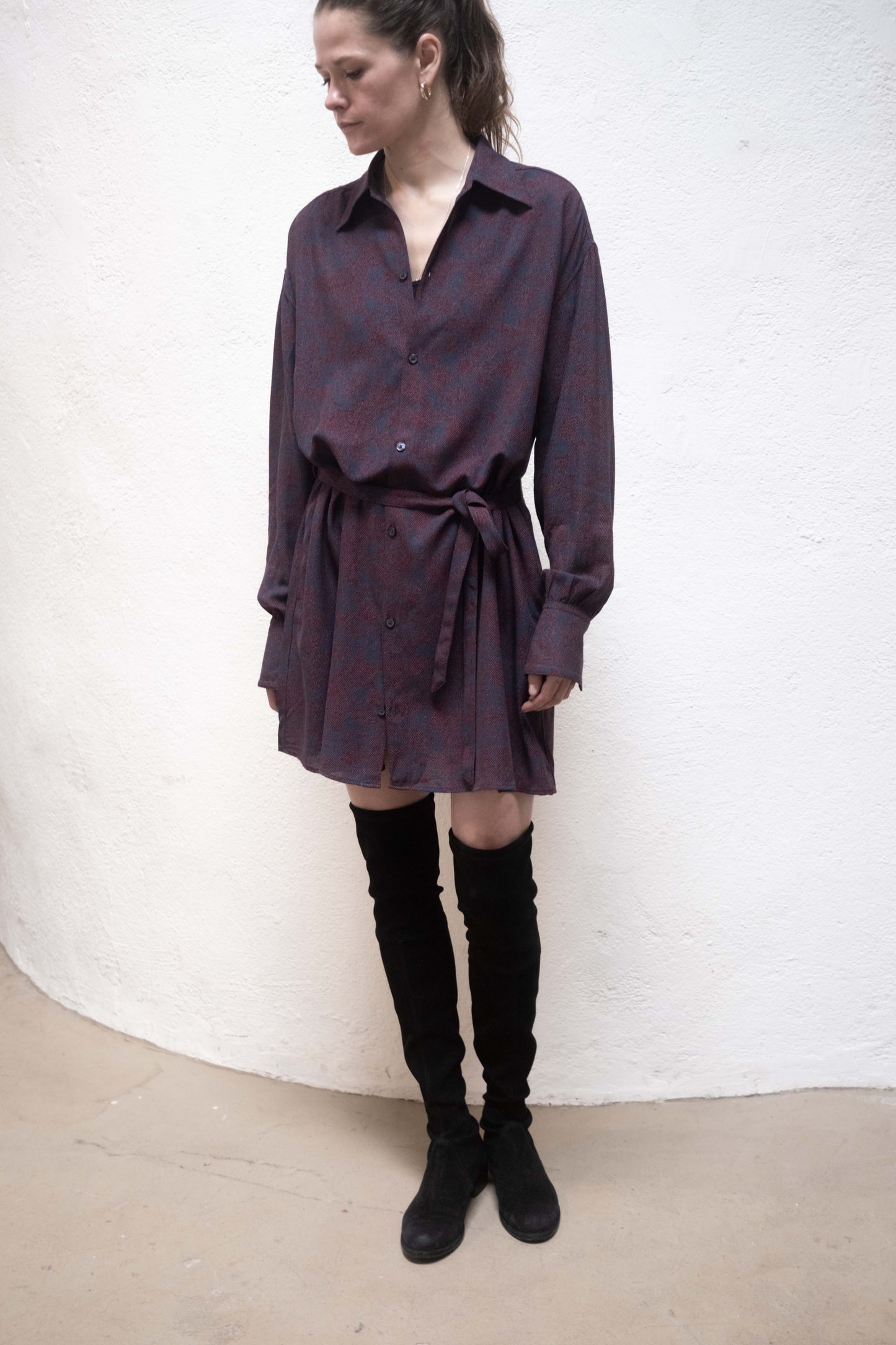 Arc Dress Blue / Maroon Jaquard Rayon