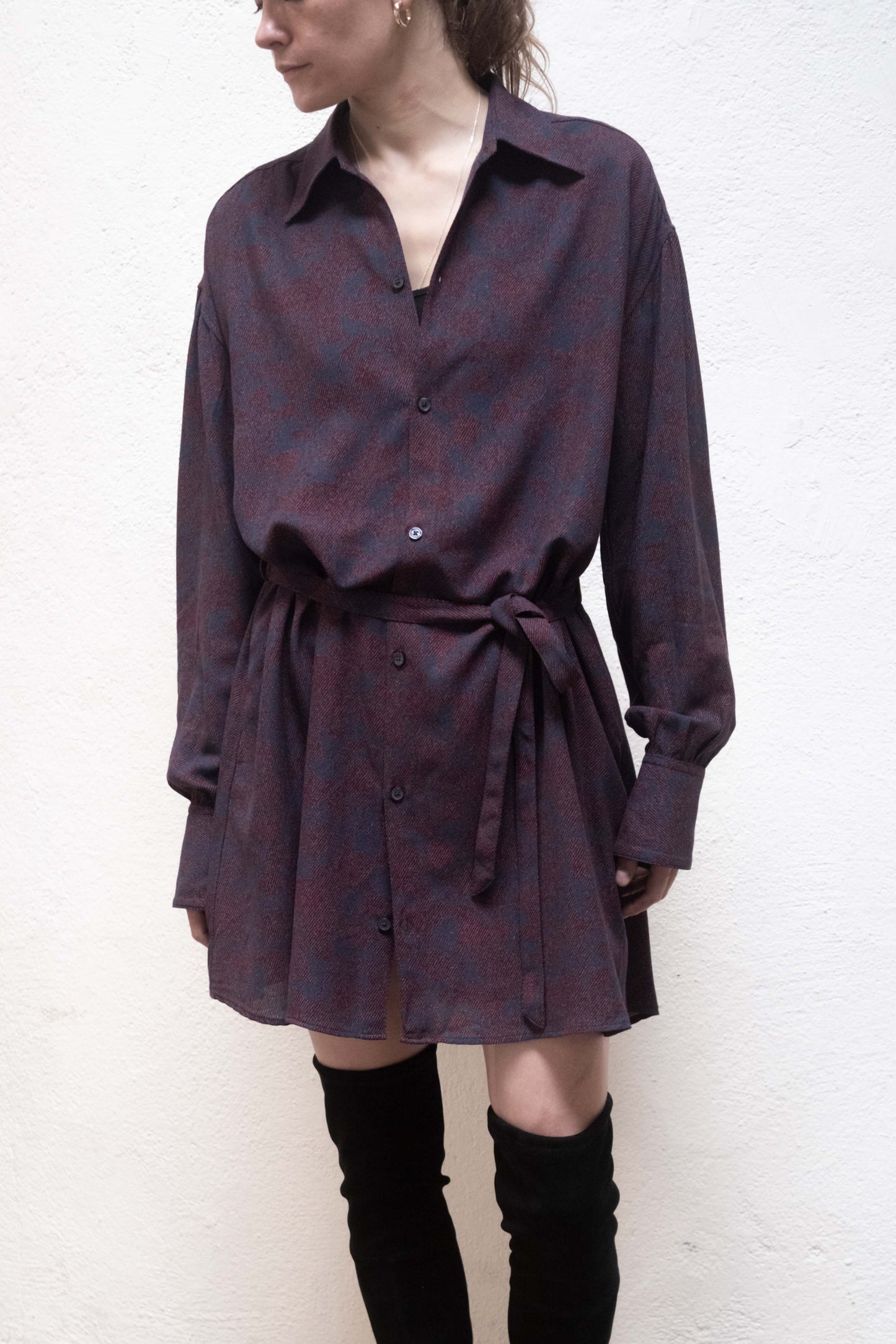 Arc Dress Blue / Maroon Jaquard Rayon