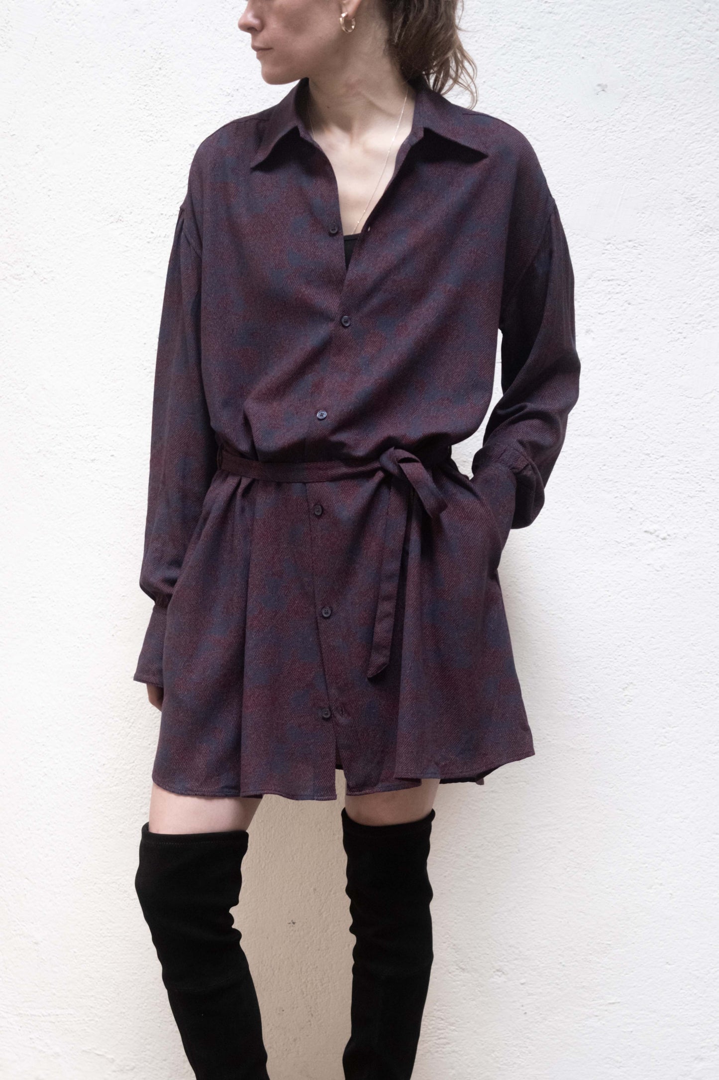Arc Dress Blue / Maroon Jaquard Rayon