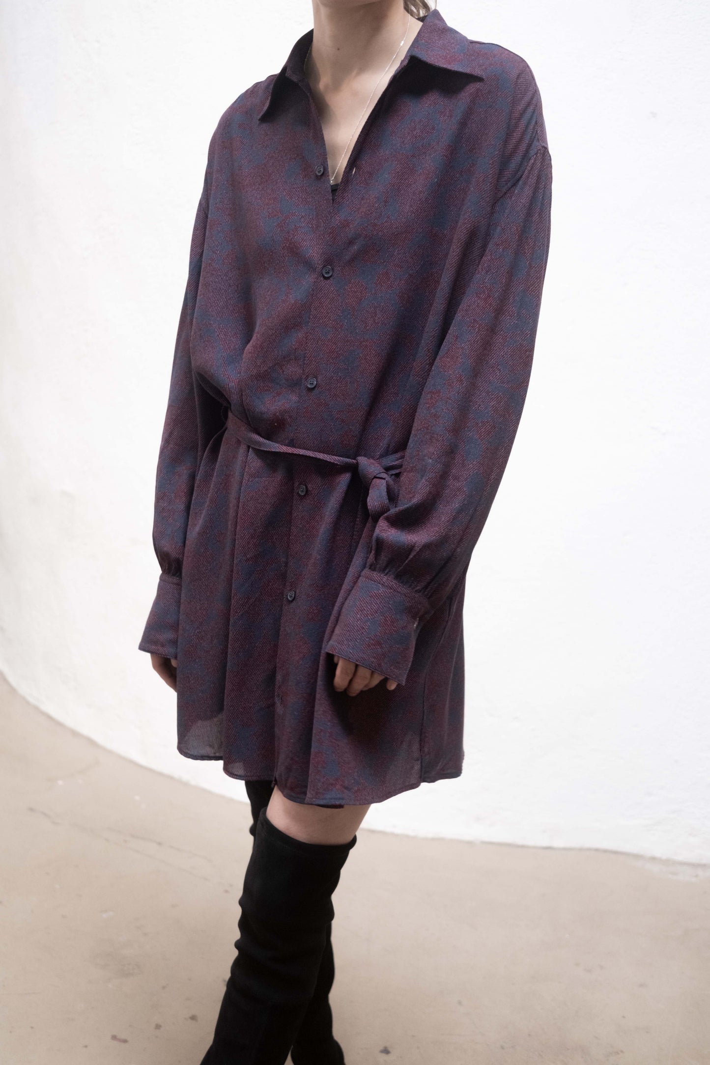 Arc Dress Blue / Maroon Jaquard Rayon