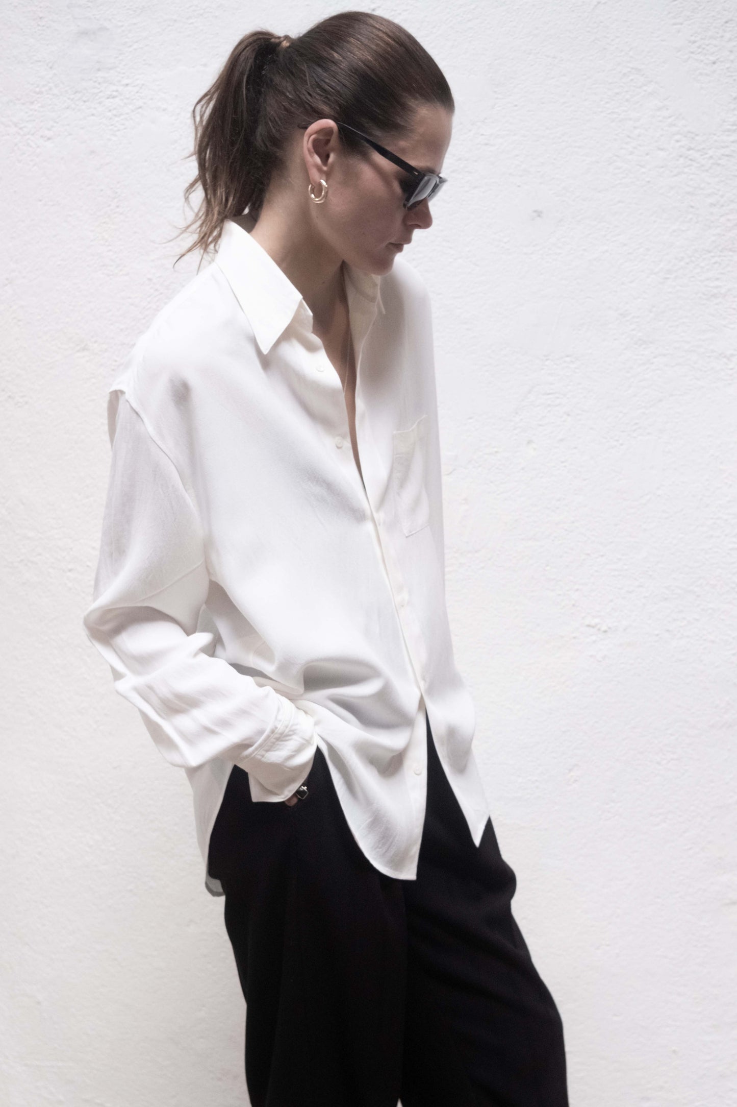 Dress Shirt in White Tencel