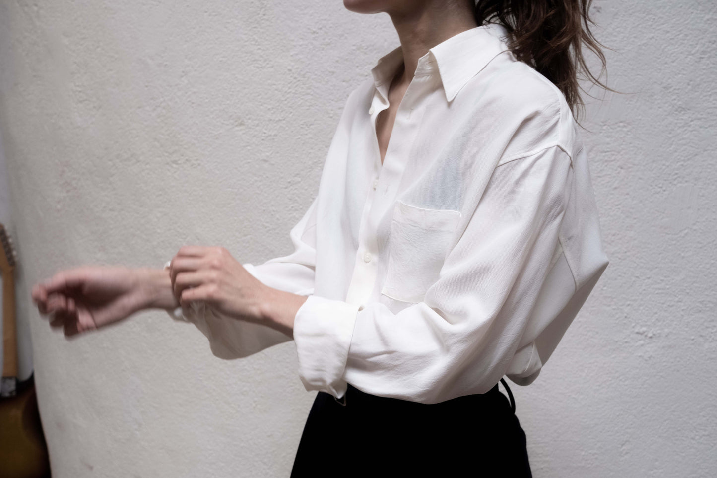 Dress Shirt in White Tencel