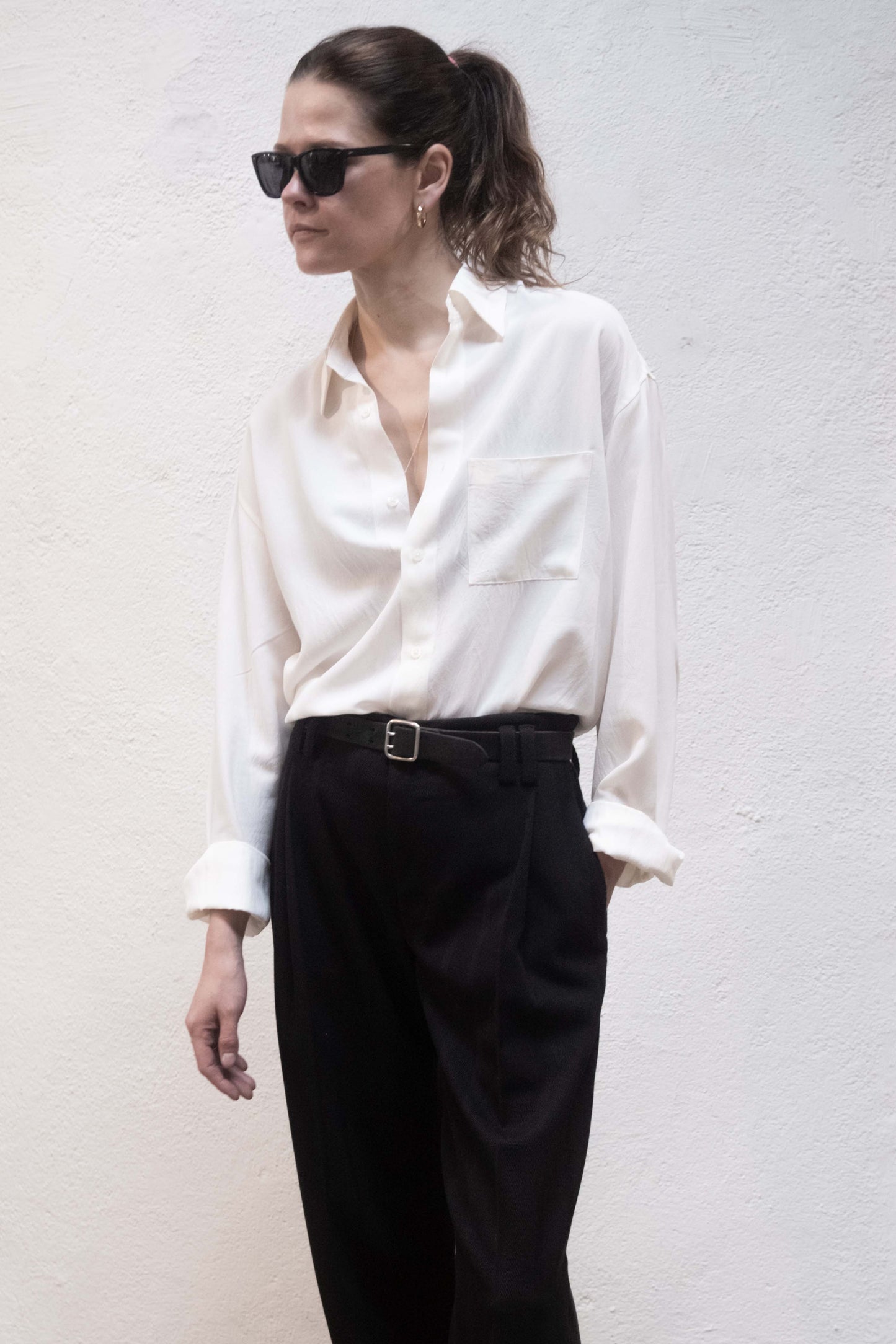 Dress Shirt in White Tencel