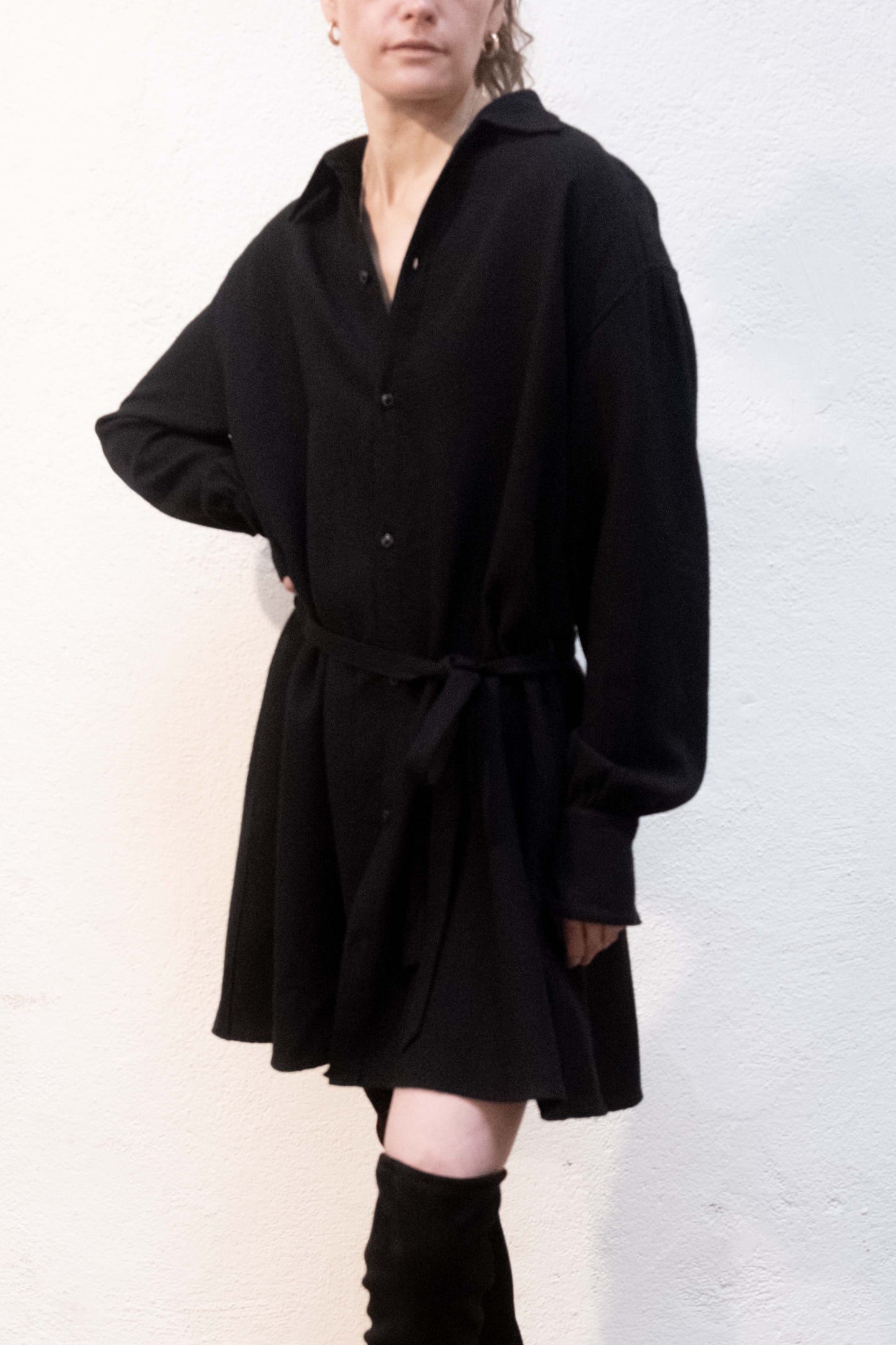 Arc Dress Black Jacquard Metric Rayon