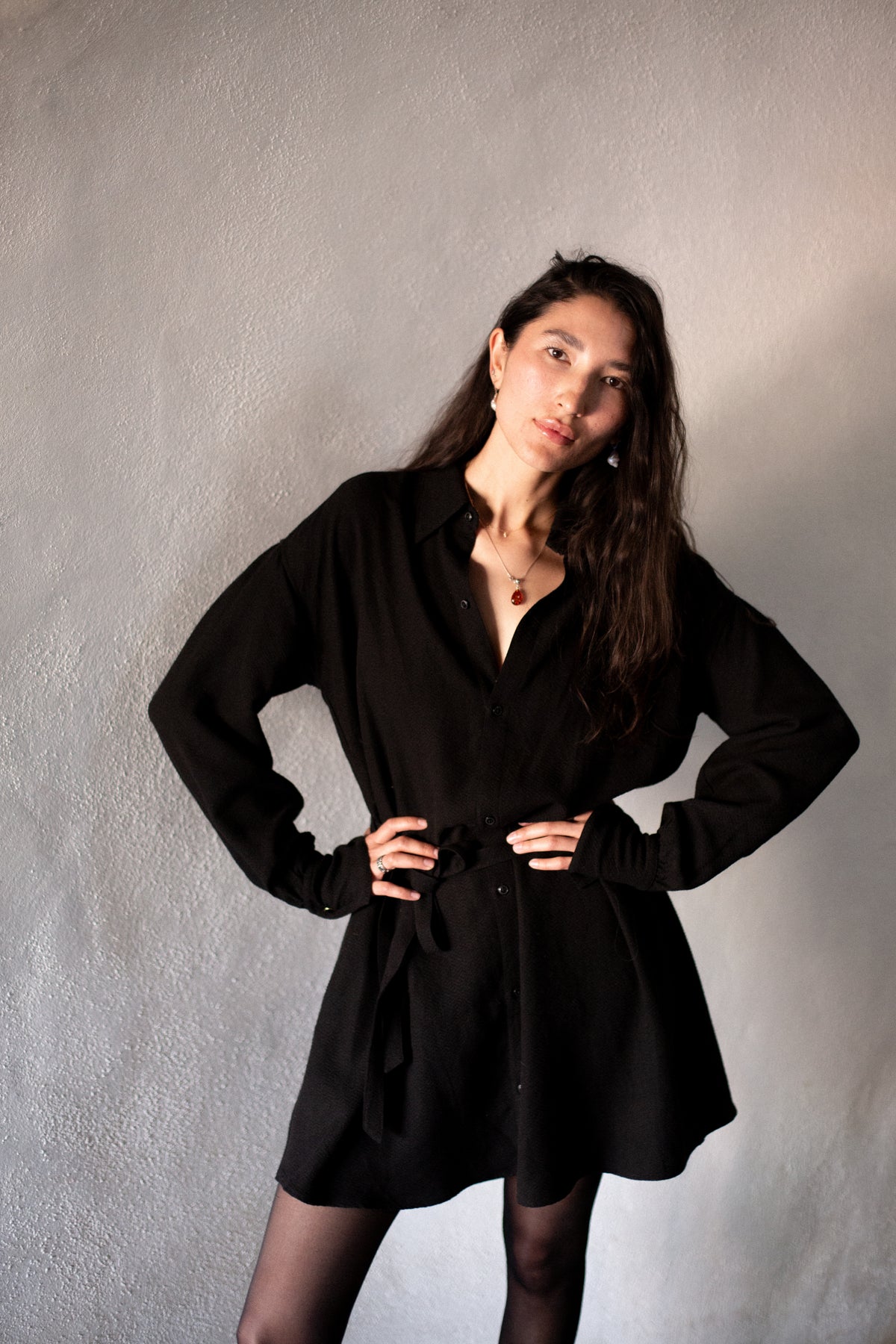 Arc Dress Black Jacquard Metric Rayon
