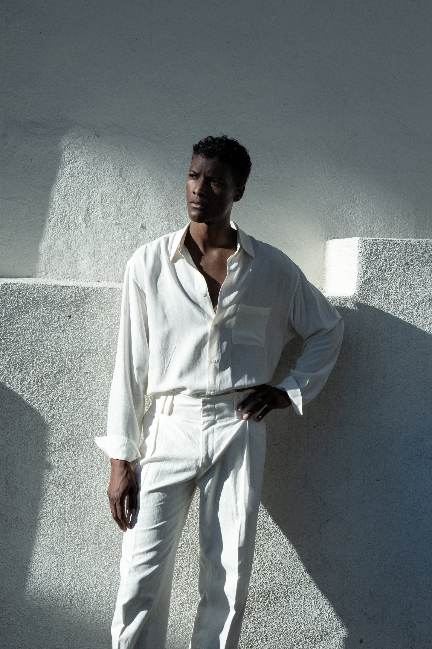 Dress Shirt in White Tencel