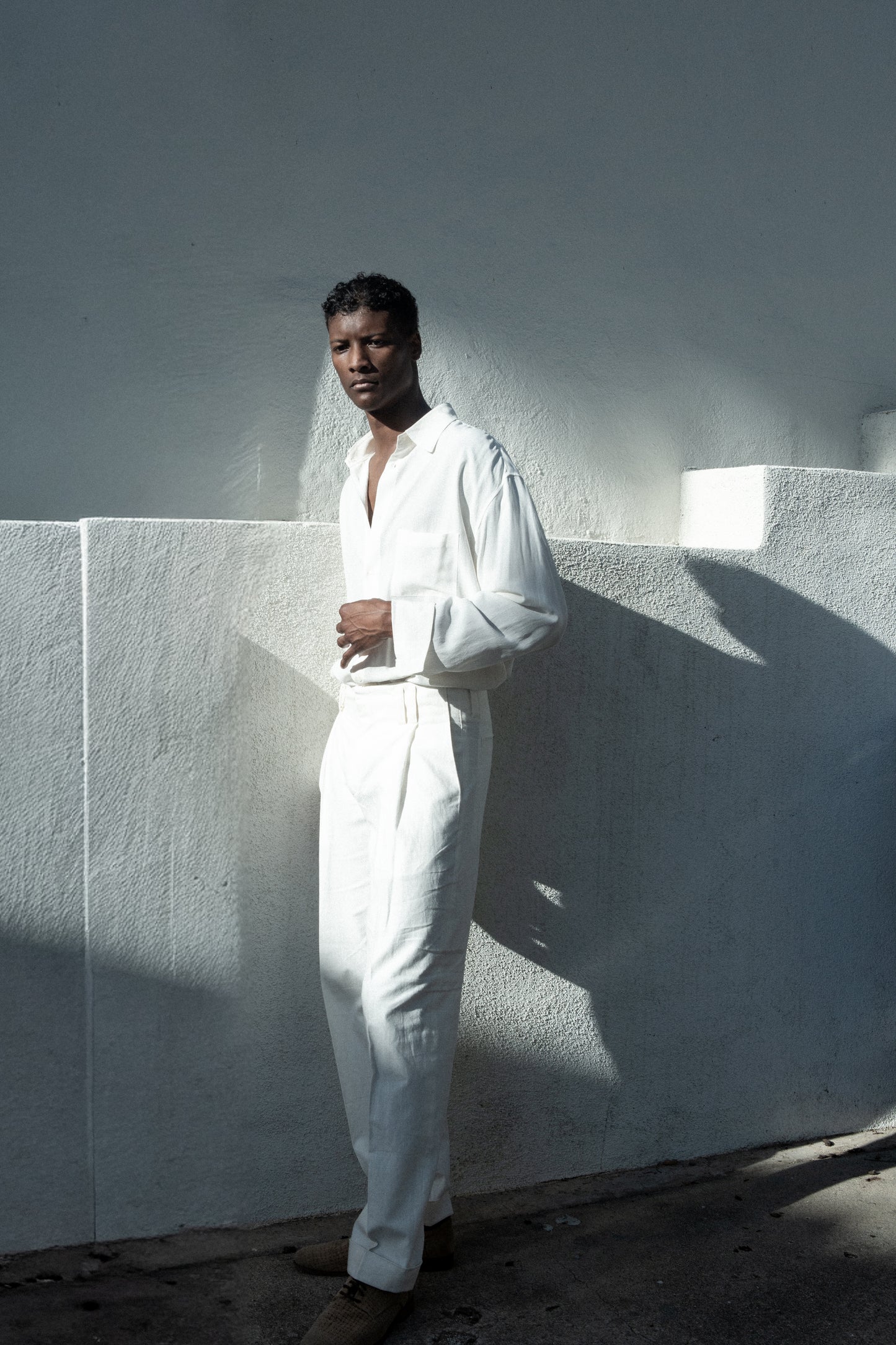 Dress Shirt in White Tencel