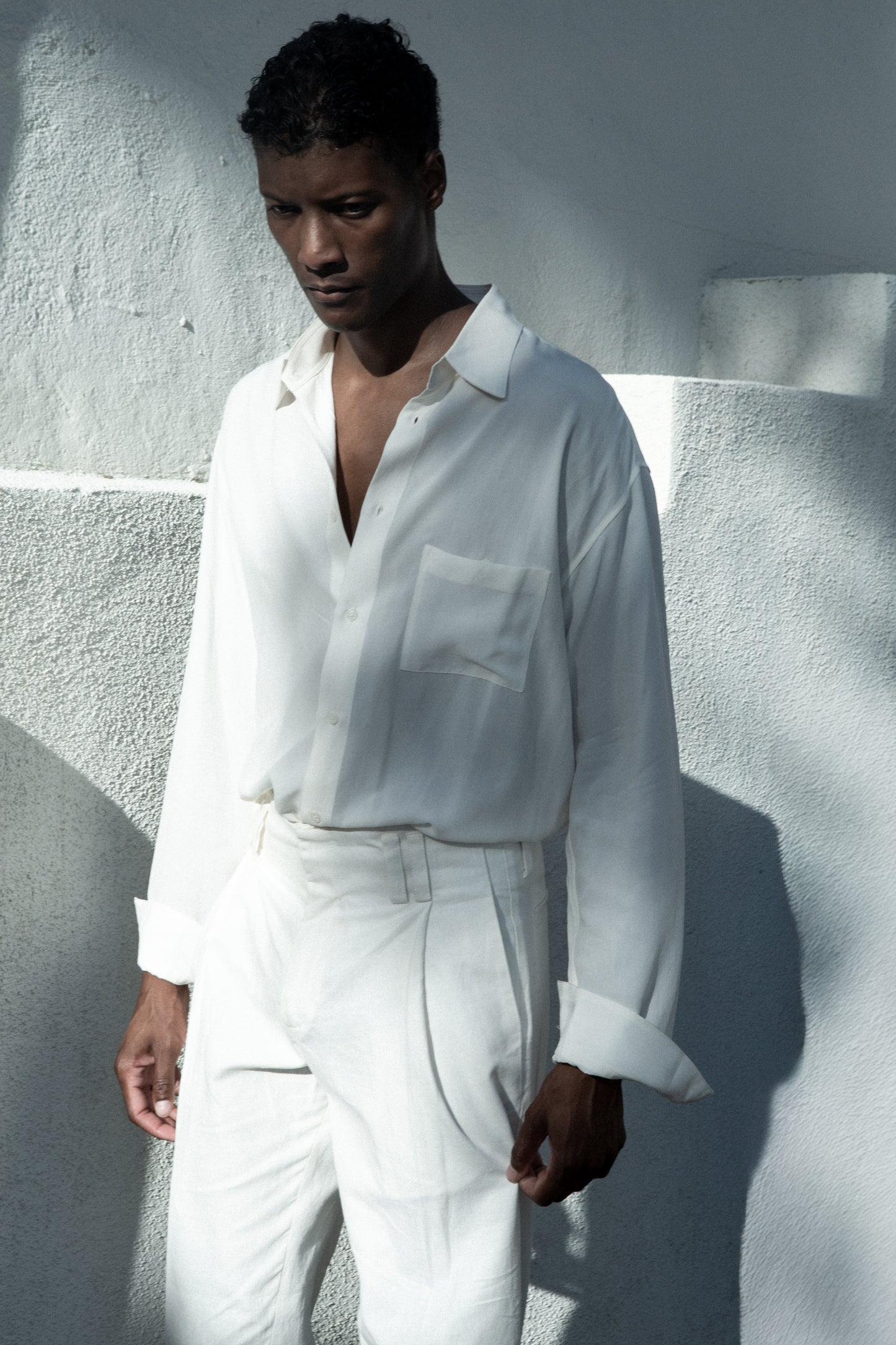 Dress Shirt in White Tencel