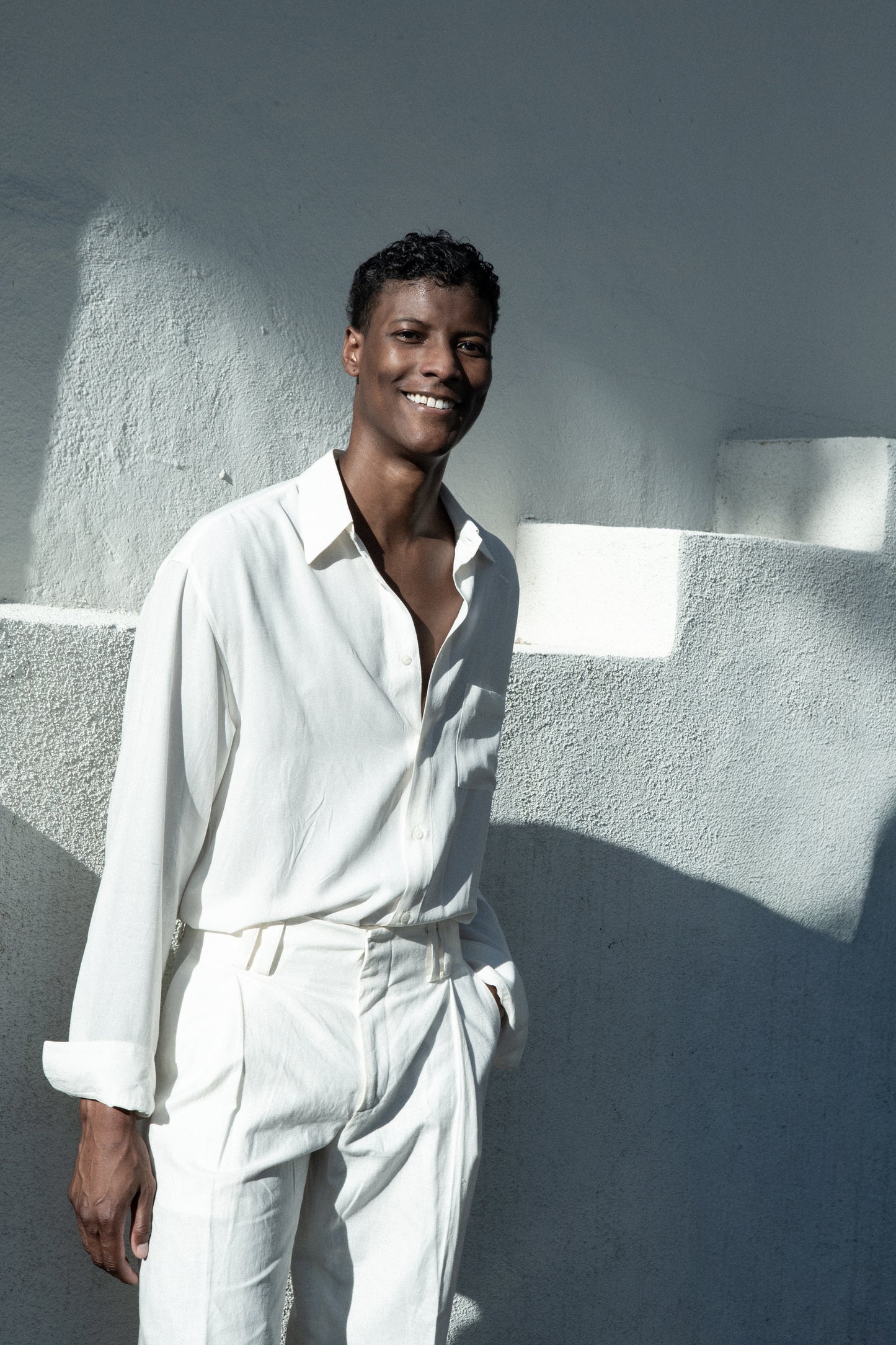 Dress Shirt in White Tencel