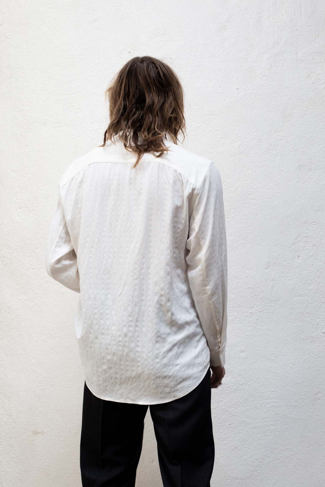 Casual Shirt in Creme Plaid Tencel